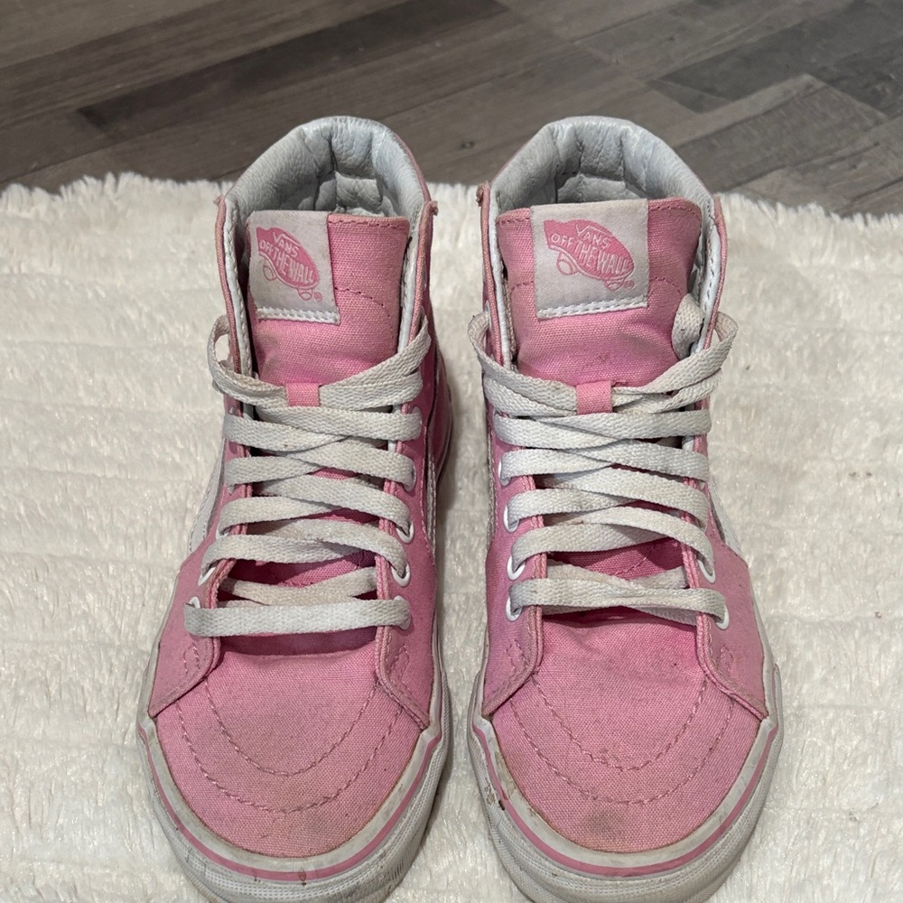 Vans Pink and White High-Top Sneakers - Picture 2 of 5